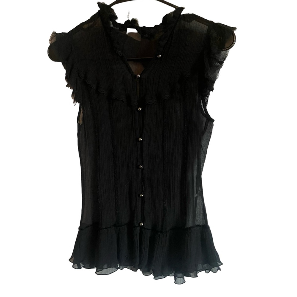 Black button up shirt see through